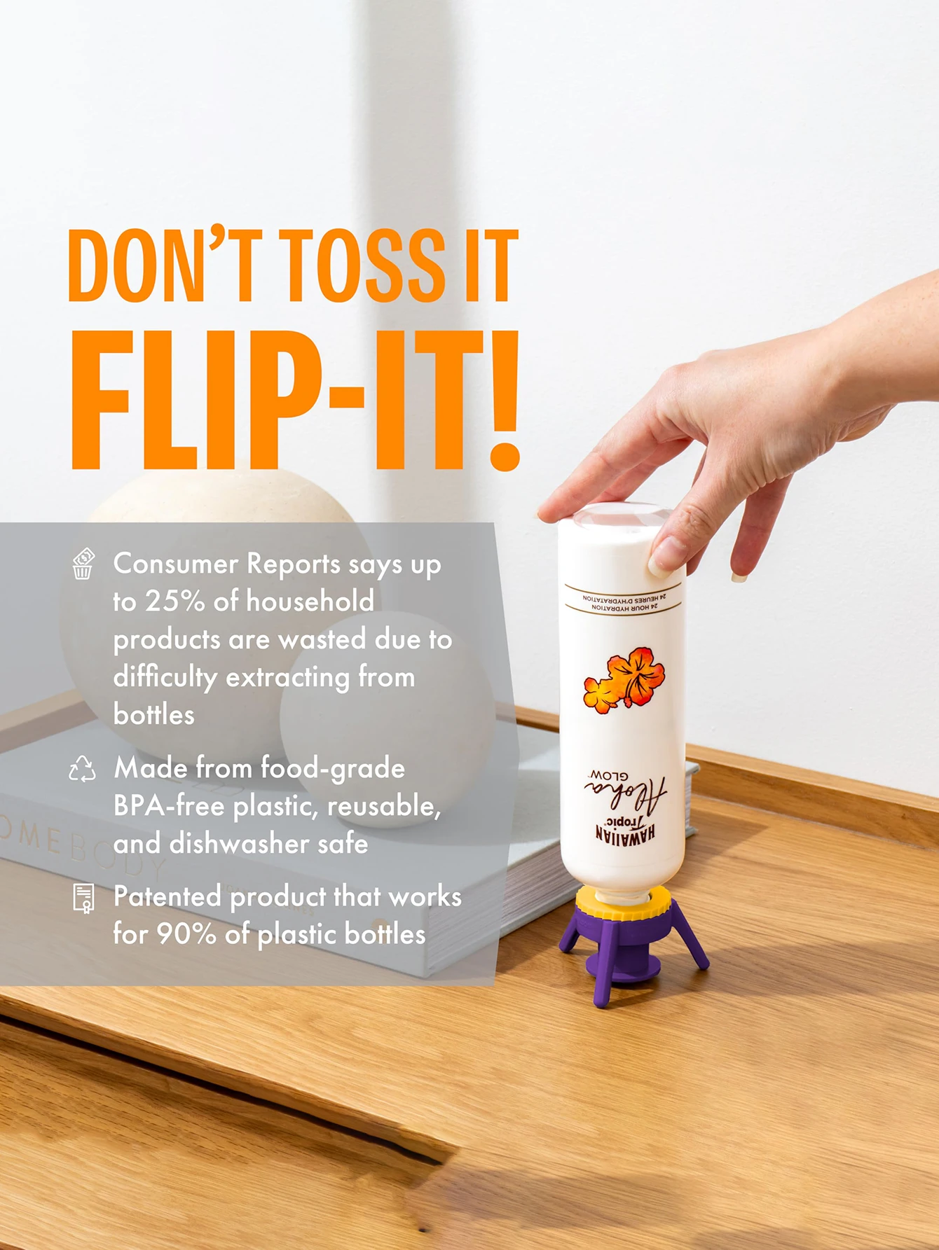 No More Waste Of Products - Suitable For Most Plastic Bottles, Inverted Bottle Caps, Large, Small, And Medium Sizes, Multi Funct