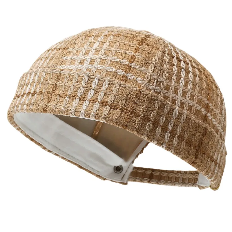 Grid patterned main hat for men and women versatile breathable hat style melon skin hat Hip Hop Hats with Buckle for Men Women