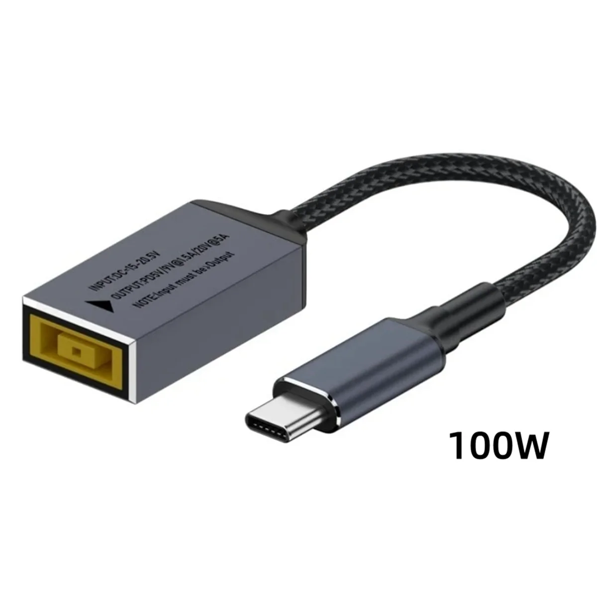 Nuovo!! PD100W per cavo di ricarica convertitore Lenovo DC Square Jack a USB tipo C compatibile con caricabatterie per laptop Lenovo