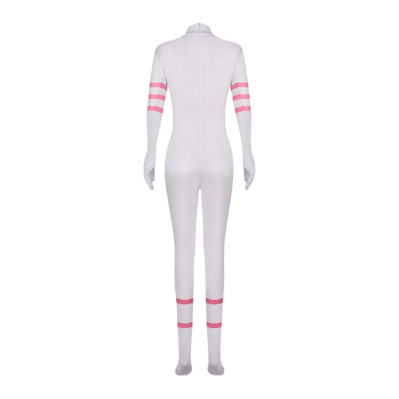 アニメ天使コスプレダスト衣装白ピンクタイトなジャンプスーツ制服スーツ子供のための Audlts ハロウィンカーニバルボディスーツ衣装