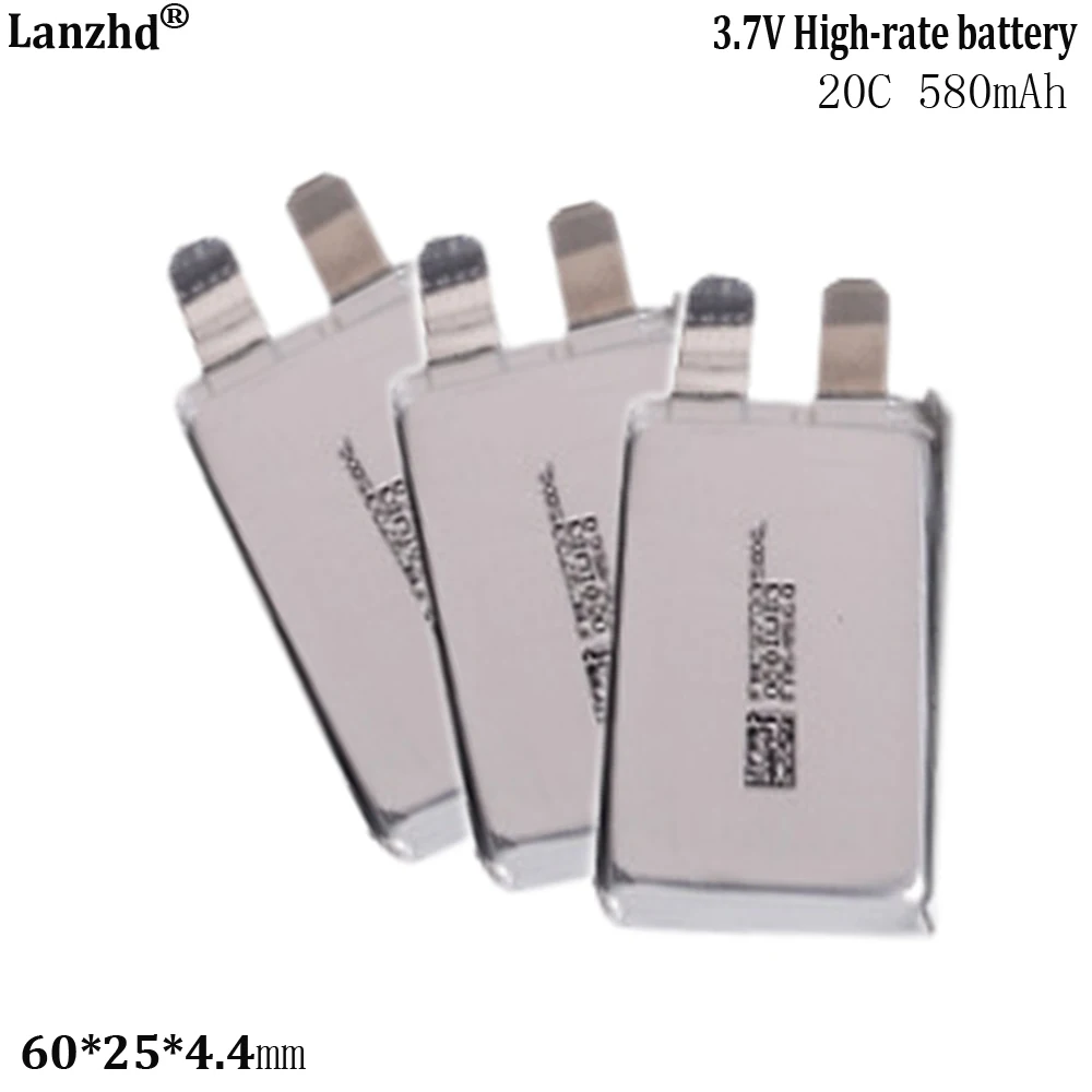 3.8V high rate lithium polymer battery 580mAh 20C For  Remote control drone model car model toy boat 442560 60*25*4.4mm