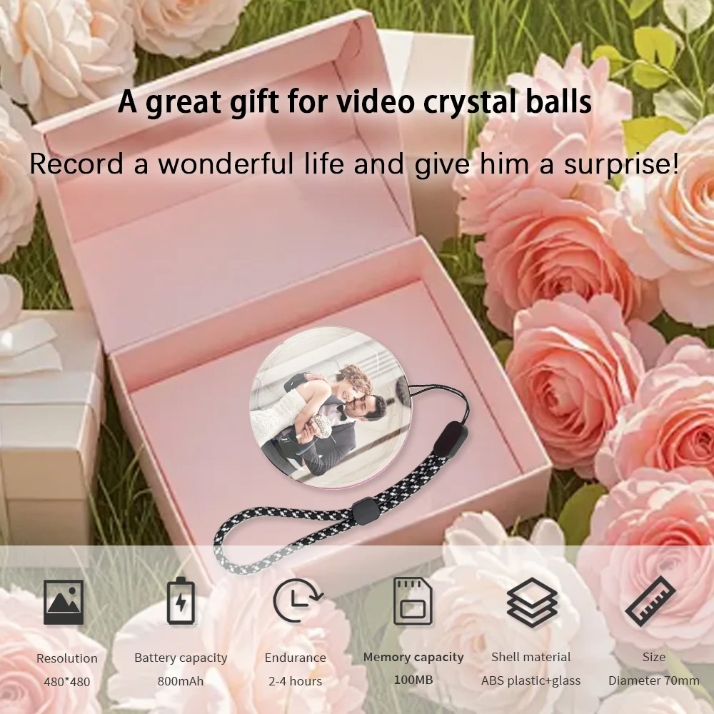 

7CM 3D WiFi upgrade crystal ball DIY video playback display electronic ball, suitable for displaying family and holiday gifts