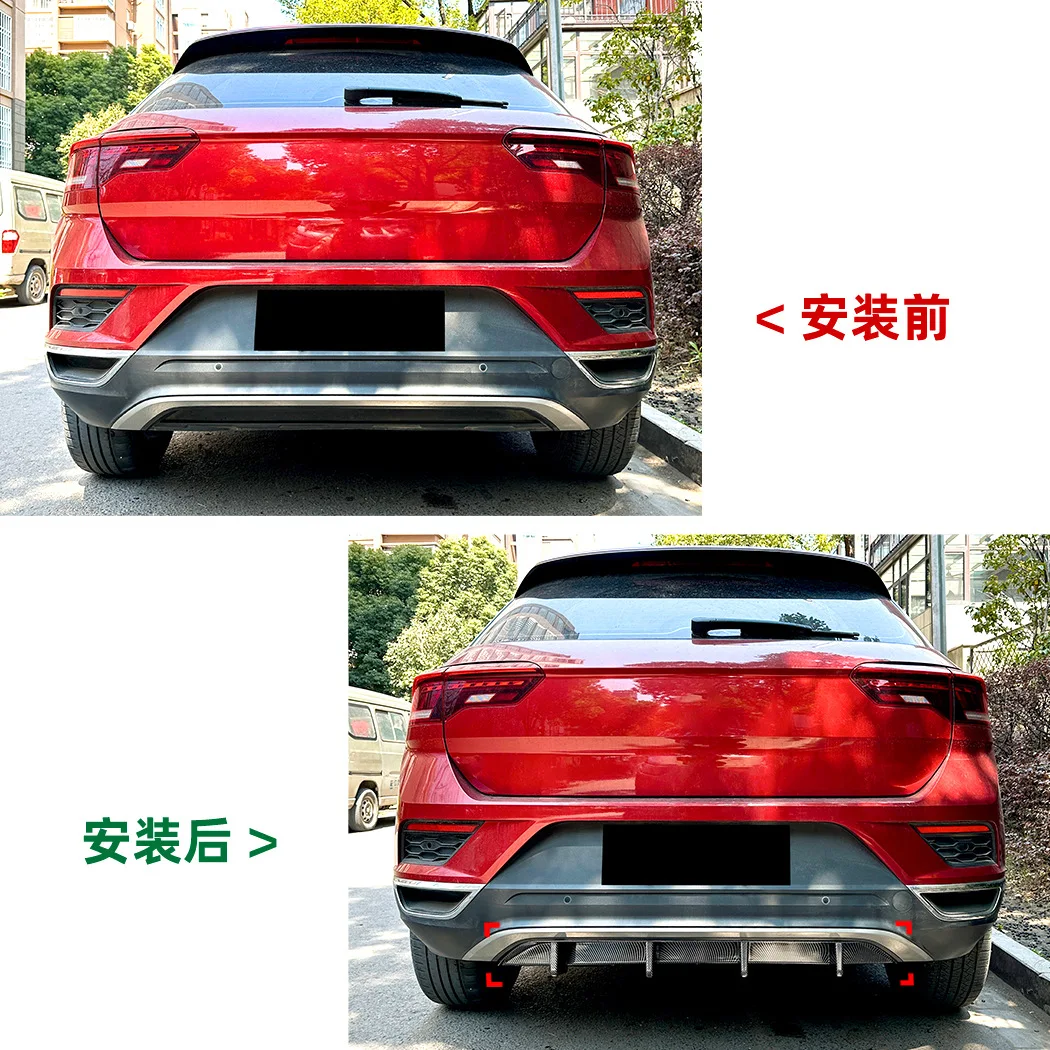 

For Volkswagen Tango T-Roc Standard Edition 2018-2022 Car Rear Bumper Diffuser Splitter Spoiler Rear Valance Trims