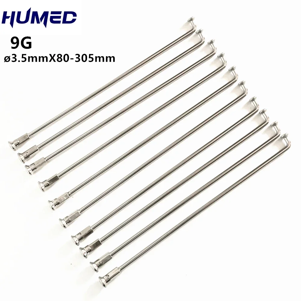 36pcs 9G Off-Road Motorcycle/E-Bike Spokes Diameter 3.5mm*160-305mm J Bend Motor Bike  Stainless Steel Spoke Modified Accessorie