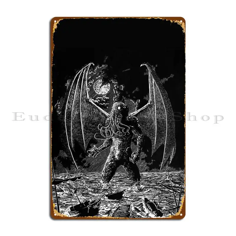 Cthulu Smallchangerain Metal Sign Design Print Plaques Cinema Designing Tin Sign Poster