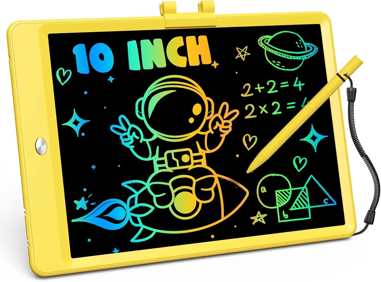 Prancheta de desenho de tablet de escrita LCD de 10 polegadas, prancheta colorida para brinquedos de viagem pré-escolares para crianças