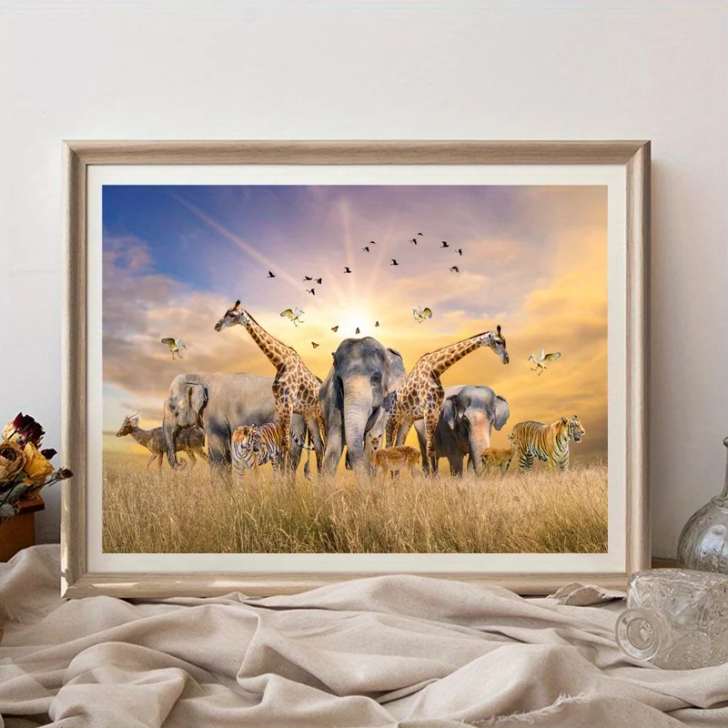 500 Pieces Jigsaw Puzzle for Adults Painting Prairie Animals Paper Puzzles Home Decor Wall Display Halloween Christmas Birthday