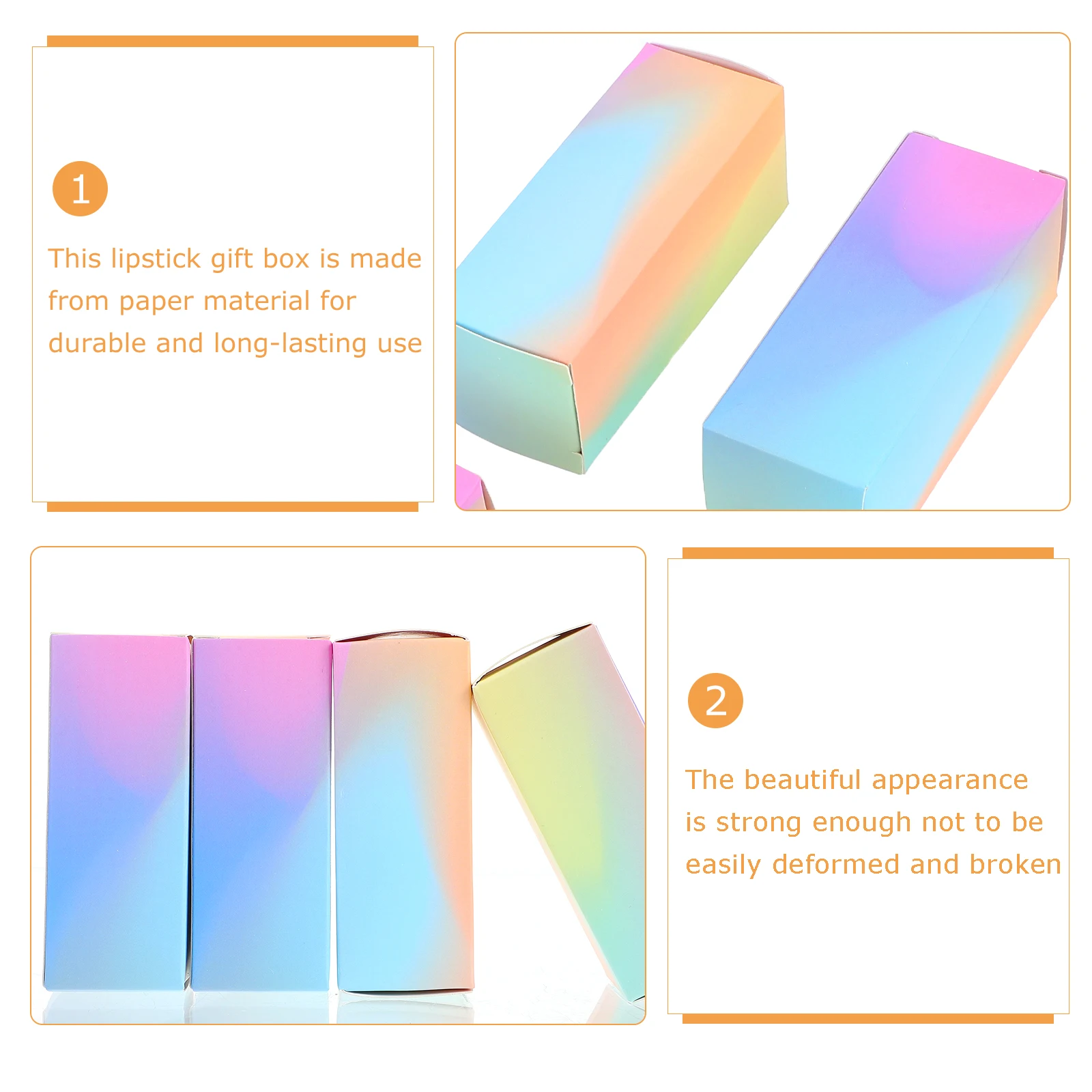 

100pcs Color Box Premium Paper Lip Gloss Storage Boxes Empty Lipstick Holder for DIY Wrapping Travel Lightweight