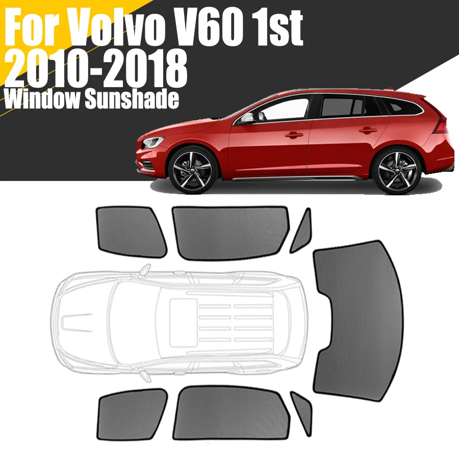 Custom Magnetic Car Window Sunshade For Volvo V60 1st 2011 – 2018 Curtain Mesh Front Windshield 2012 2013 2014 2015 2016 2017