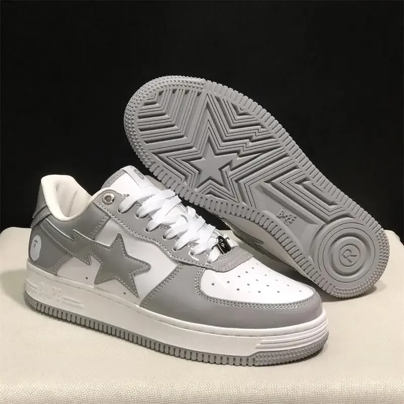 Original Bape Sta Men All Black Shark BAPESTA Casual Plarfom Shoes Unisex Women Slip-Resistant Outdoor Soft Walking Sneakers