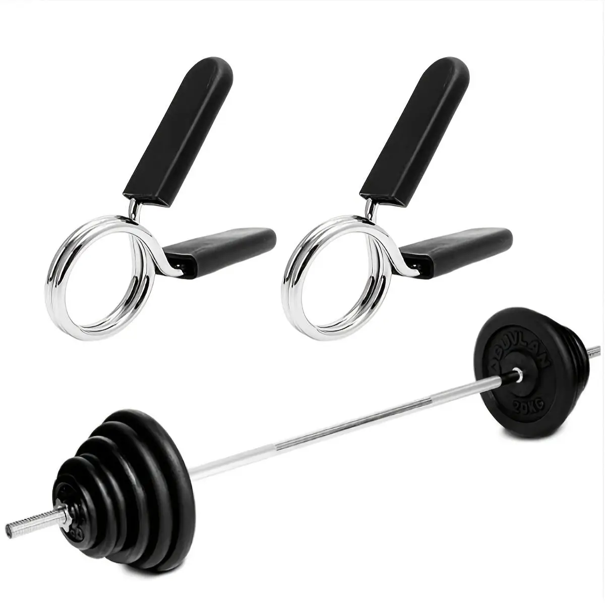 2Pcs Barbell Clamps Dumbbell Spring Clip Circlip Collars Weight Bars Clips Fitness Weightlifting Lock Buckle for Standard Bar