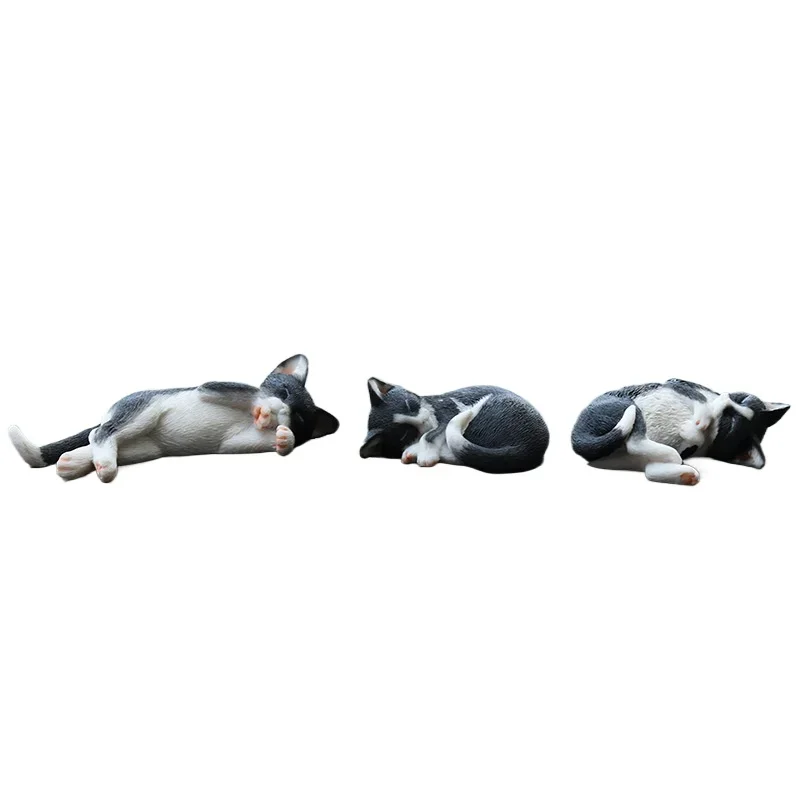 Sleeping position resin simulation kitten model  resin ornament cute car jewelry gift