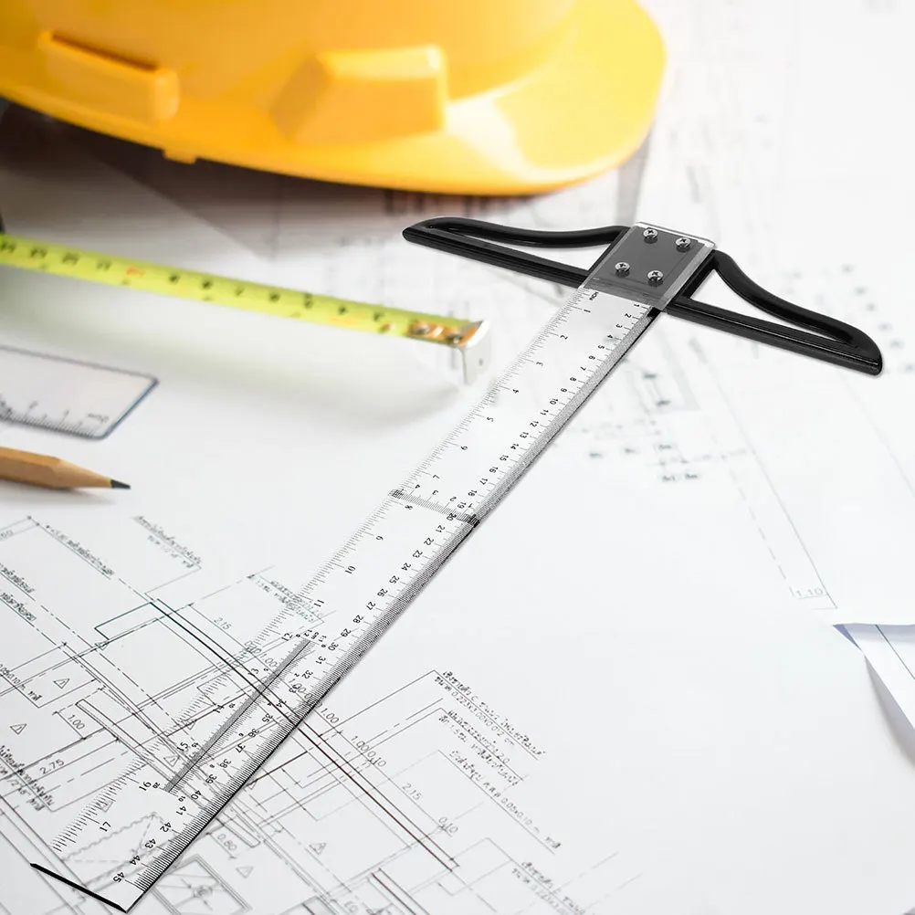 Regla para medición, marcado de precisión, regla en T, herramienta de medición, instrumento de dibujo portátil, acrílico Abs resistente