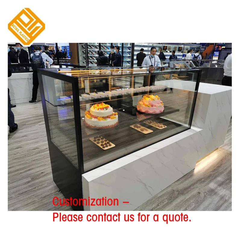 custom.Commercial Single-Temperature Cake Display Storage Cabinet Straight Glass Design Efficient Refrigeration Eq