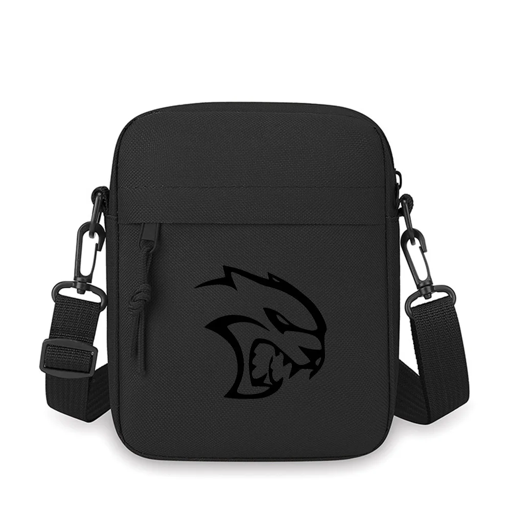 Wild fierce feline face roaring emblem Men Crossbody Bag Single Shoulder Women Cartoon Anime Film Printing Design Unisex
