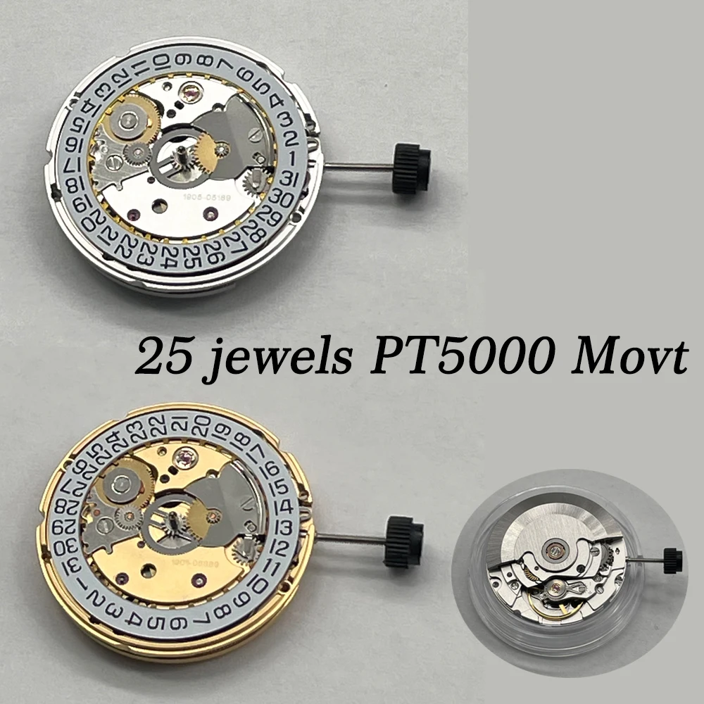 

Original 25 Jewels PT5000 Watch Movement Automatic Mechanism Gold Replace for ETA2824-2 AAA+ Replacement Part White Date Movt