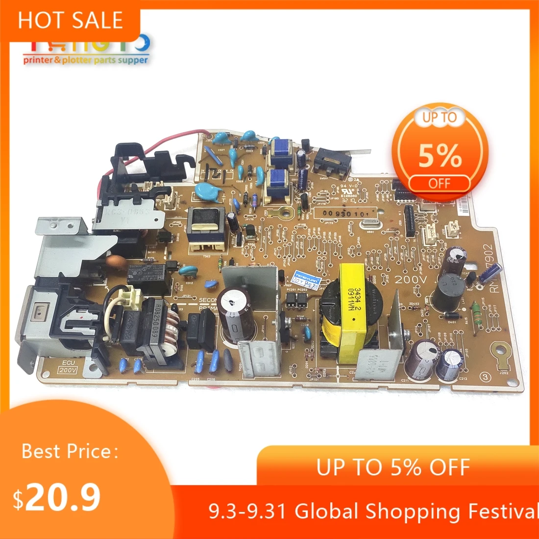 Original For HP 1212NF M1212 1213 1216 M1136 1132MFP M1132 M1130 Power Supply Board RM1-7892 100V RM1-7902 200V printer parts