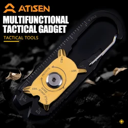 Multifunctional Portable Stainless Steel Tool Carabiner Tool Card Outdoor Survival Camping Accessories All In One