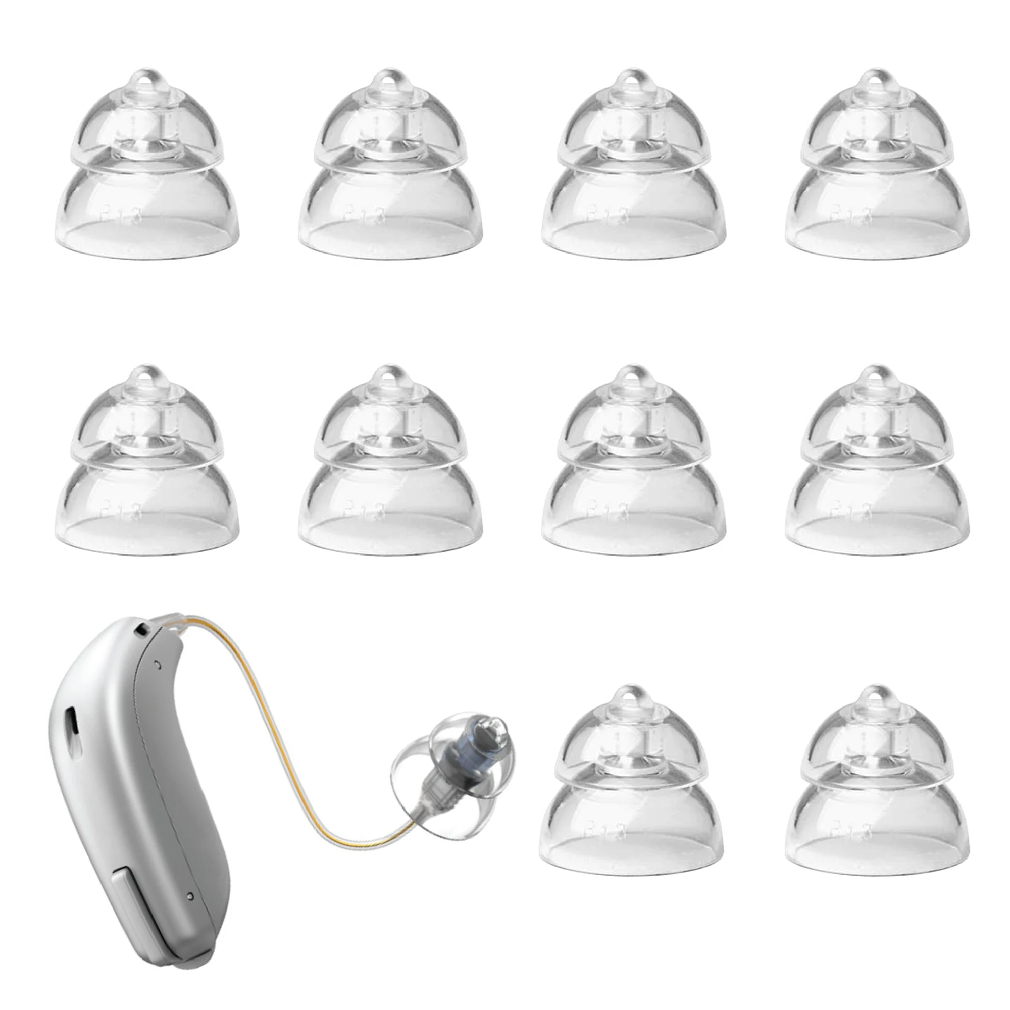 10pcs-Hearing Aid Domes for Oticon Replacements,Minifit Power Domes (6mm/8mm/10mm/12mm),Universal Domes for Oticon hearing aid