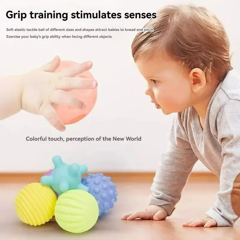 Children's Toy Ball Baby Grip Ball Hair Ring Soft Rubber Playing Toy Rubber Ball Pinch Ring Can Bite Christmas Gifts