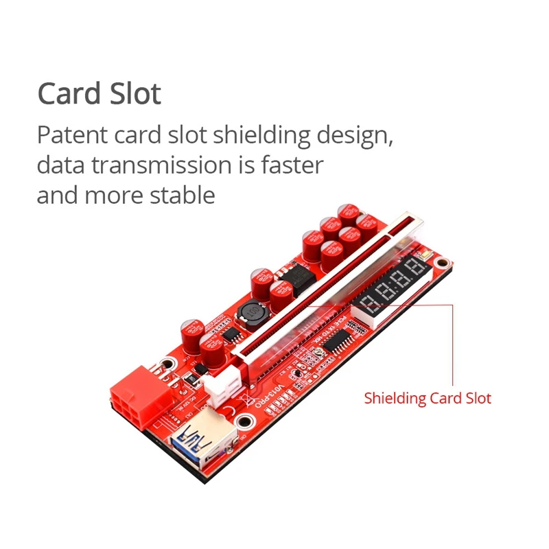 PCIE Riser 013 Pro Card PCI Express 1X To 16X Extender USB3.0 6Pin Cable Riser For Video Card GPU Bitcoin Miner