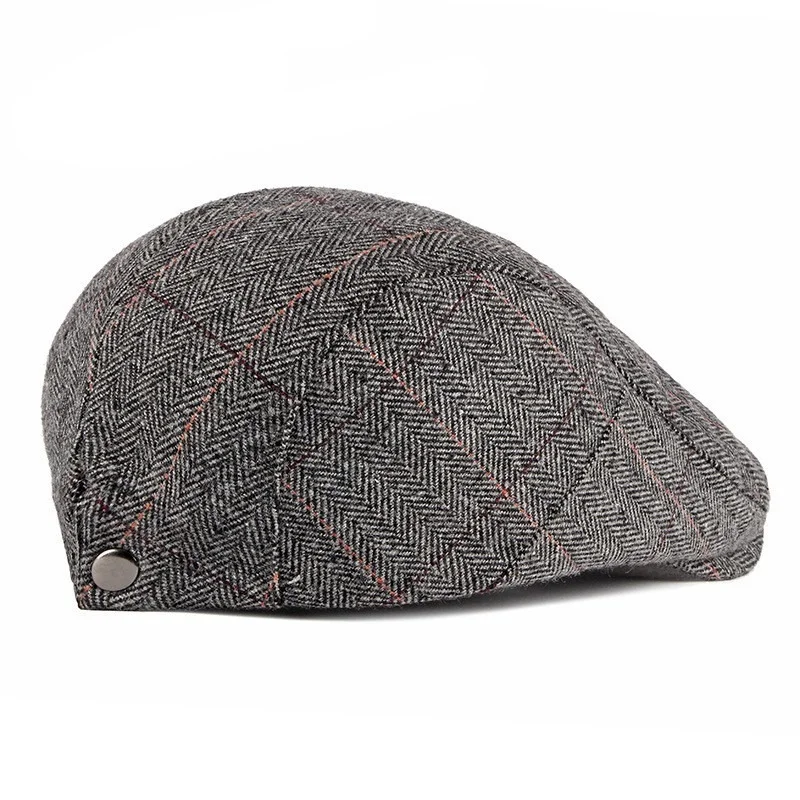 Classic Plaid Stripe  Cap for Men Women Winter Cotton Flat Ivy Vintage Gatsbay Hat Irish Outdoor Cabbie Beret painter Hat