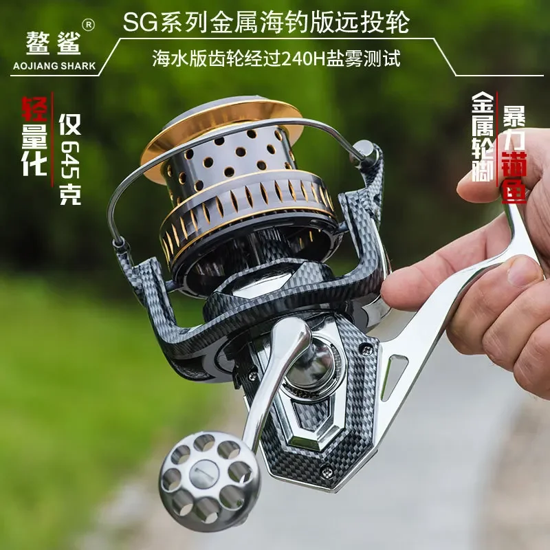 

New Black Pattern 100% 2000-12000 Anti-Saltwater Fishing Reel Pass 240h Salt Spray Test All Metal Spinning Reel Max Drag 25KG