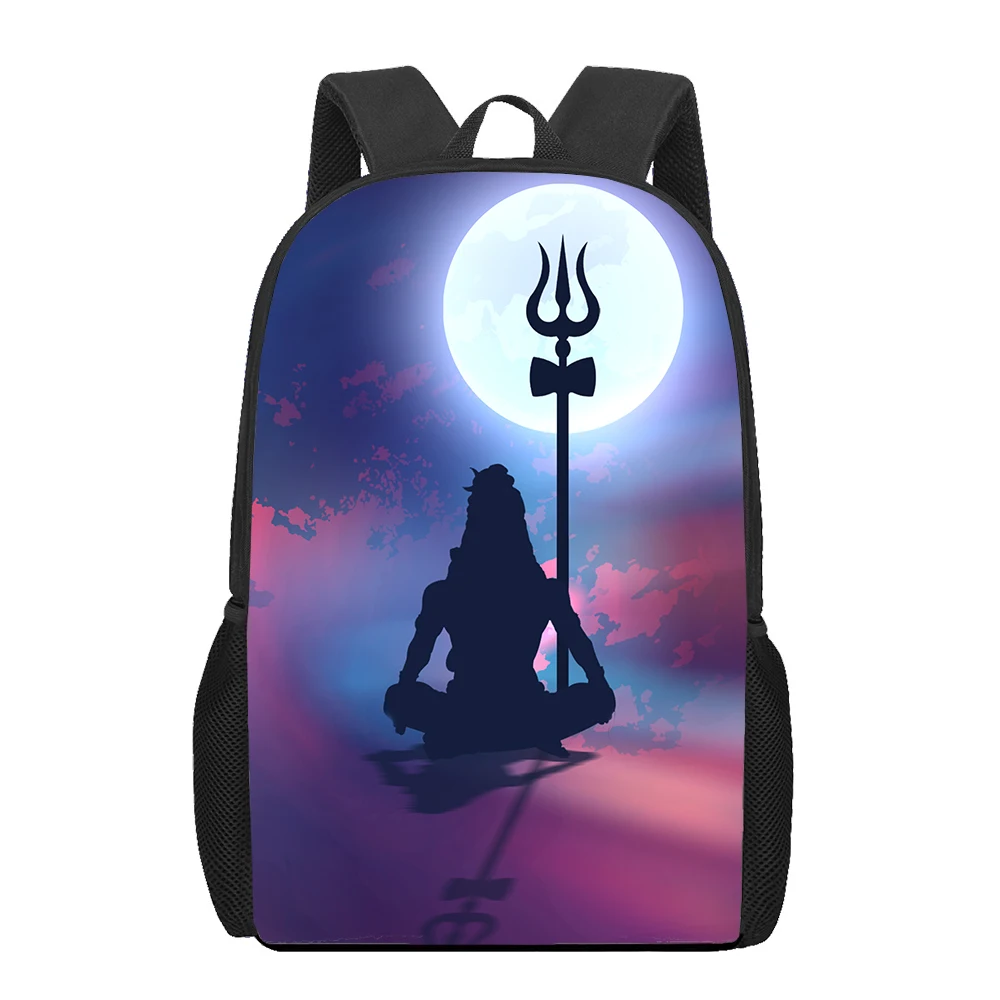 Shiva 3d impressão saco de escola para meninas adolescentes primária crianças mochila sacos de livro crianças bookbag mochila grande capacidade