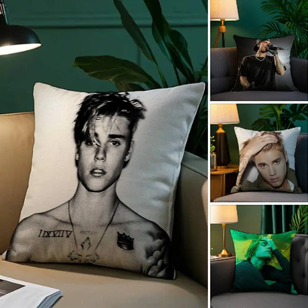 Hot Sale J-Justin B -Bieber Pillow Case Cozy Plush Pillow Cover Double Side Printed – Home Gift for Bedroom Decor
