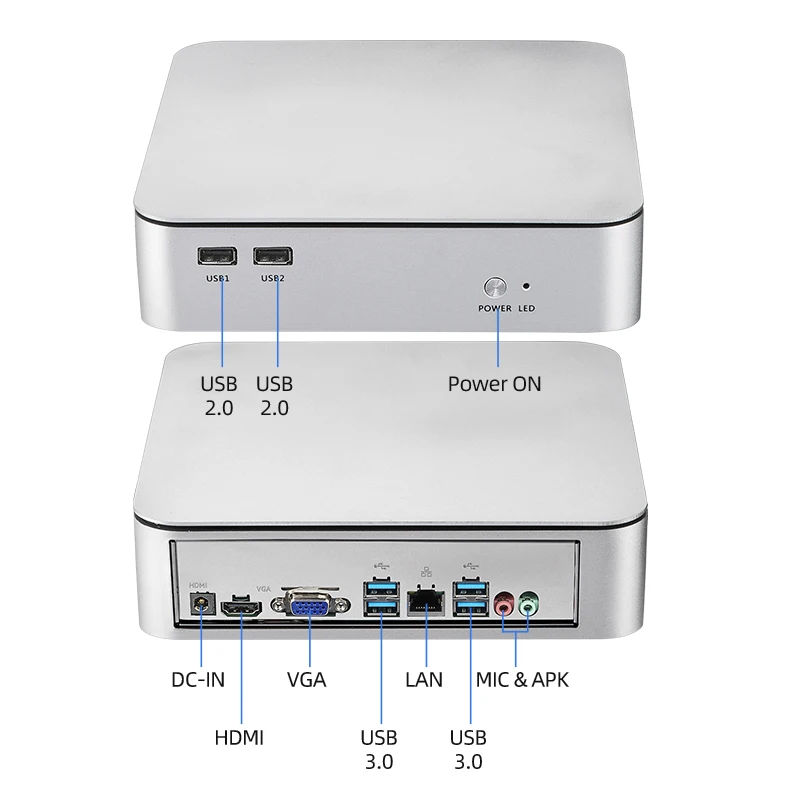 Xcy Htpc Mini Pc Intel Core I7-10750H 2 * DDR4 Nvme Fan Kantoor Persoonlijke Desktop Computer Windows 10 Pro Linux wifi Media Minipc