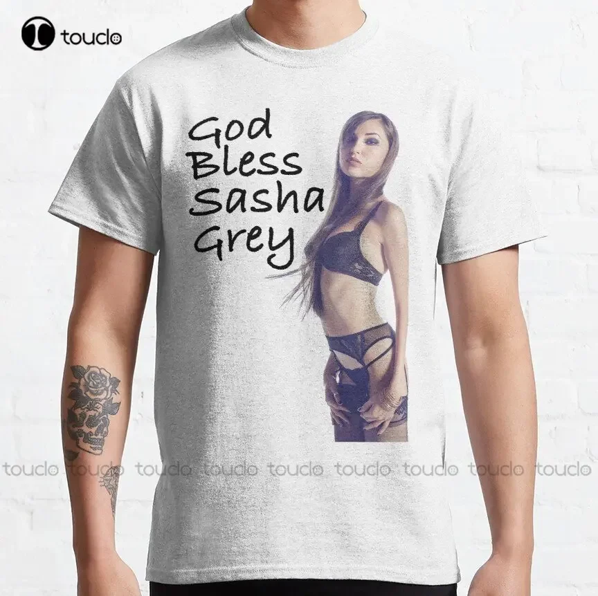 God Bless Sasha Grey Classic T-Shirt Men White Tshirt Custom Aldult Teen Unisex Digital Printing Tee Shirts New Popular Xs-5Xl