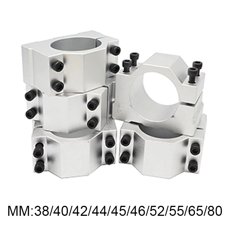 Diameter 38/40/42/44/45/46/52/55/65/80mm Spindle Motor Bracket Seat & Screw CNC Carving Machine Clamp Motor Holder Aluminum