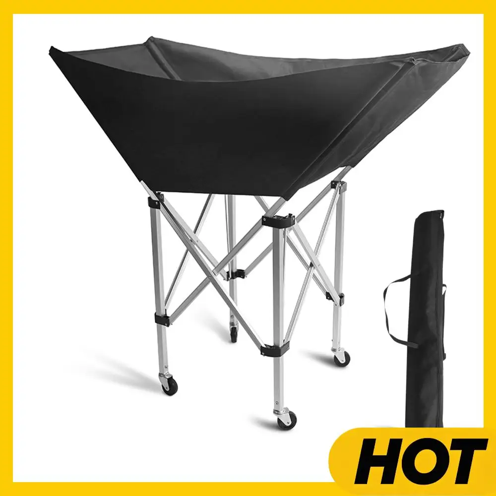 

Collapsible Hammock Ball Cart with Wheels Garage Sports Equipment Organizer with Carry Bag for Garage Or Gym