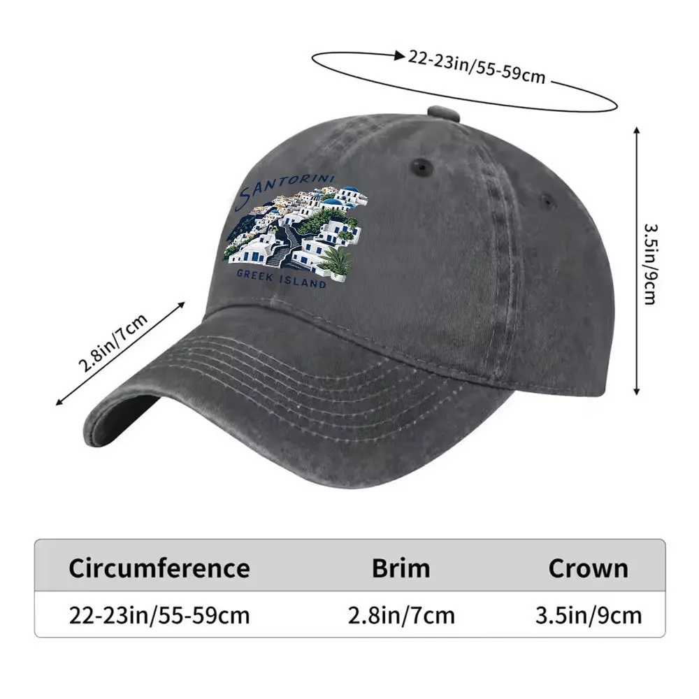 1pc Santorini Greece Print Baseball Cap - Lightweight Duckbill Hat Suitable for Outdoor Sports & Casual Wear, Machine Washable U