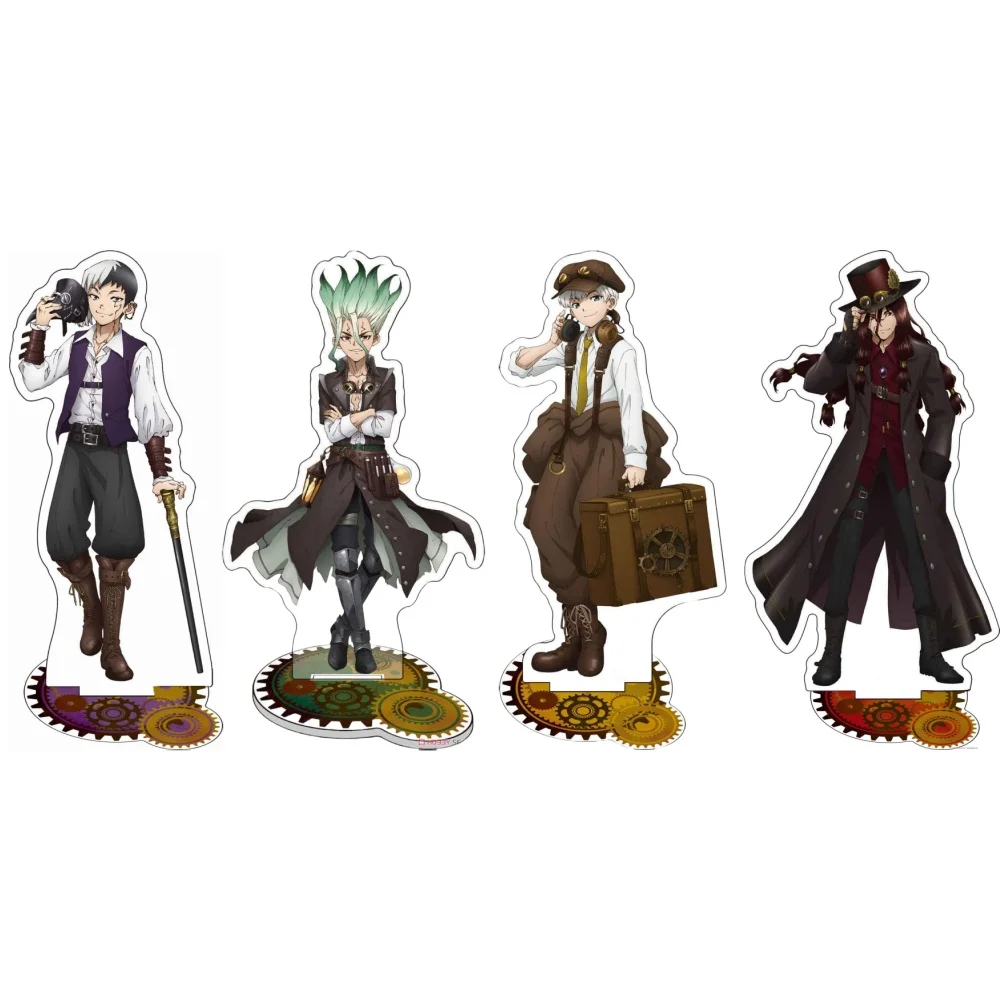 Loen Anime Peripheral Store Dr.Stone Senku Ishigami Ukyo Saionji Ryusui Nanami AcrylicStand Desktop Decor Fans Gifts About 15cm