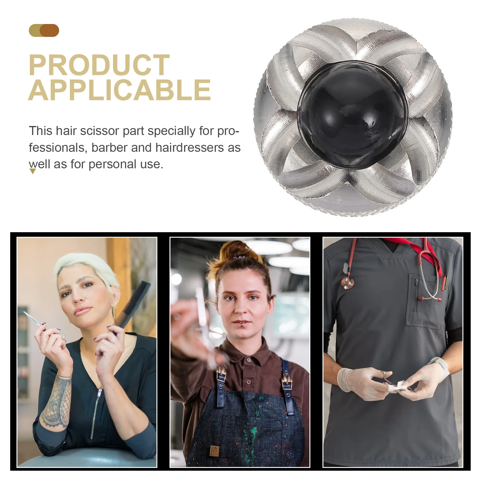 الحيوانات الأليفة مقص تصفيف الشعر رمح المسمار المعادن الزخرفية جزء مريح مقص رمح مركزي لقص تصفيف الشعر #2