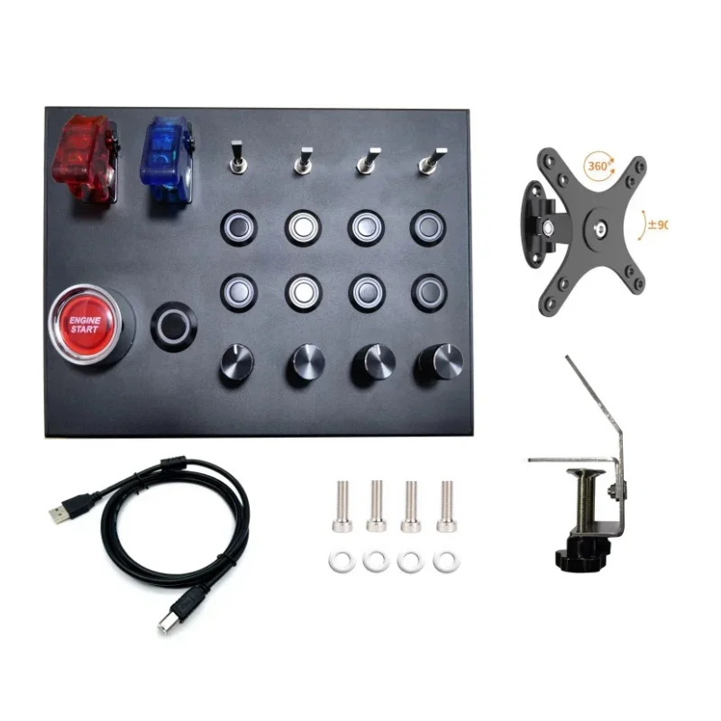 

Simulates Racing Car Central Control Box Multifunctional Control Button Box PC USB for Thrustmaster Logitech