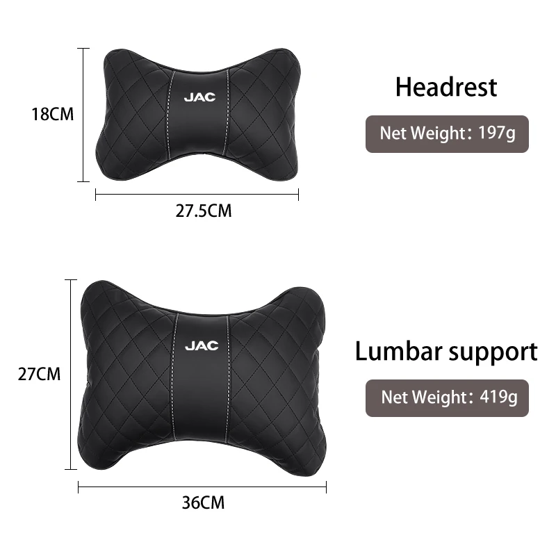 Car Seat Head Support Lumbar Cushion Headrest Neck Pillow For JAC Refine J3 5 J4 J7 JS3 JS4 KR1 S2 S3 S4 S5 S7 Vapour T8
