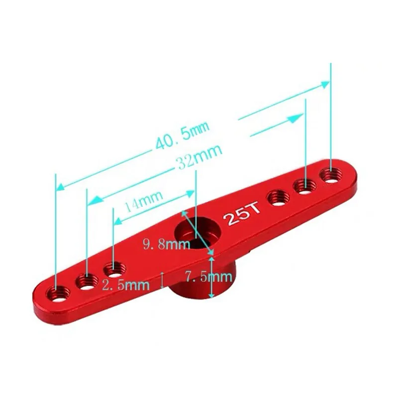 A63T-3 3개 조향 서보 암 금속 부품: 1/8 1/10 RC 모델 자동차/보트 후타바 Hsp Hpi Wltoys Himoto Redcat Traxxas용 25T 2개