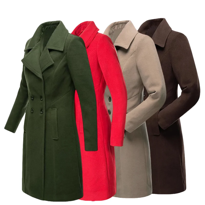 

Women's Trench Double Breasted Lined Warm Jacket Lapel Slim Elegant Coat Eu Large Size Streetwear Outerwear Women's Clothing