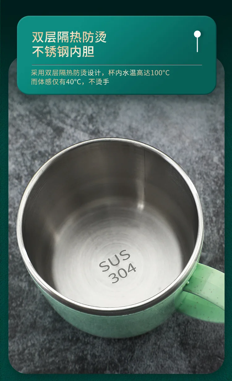 One Piece Double Layer Anti-scalding Stainless Steel Cups Kid Plastic Handle Coffee Milk Mug Luffy Water Cup Home Office Tumbler view 6