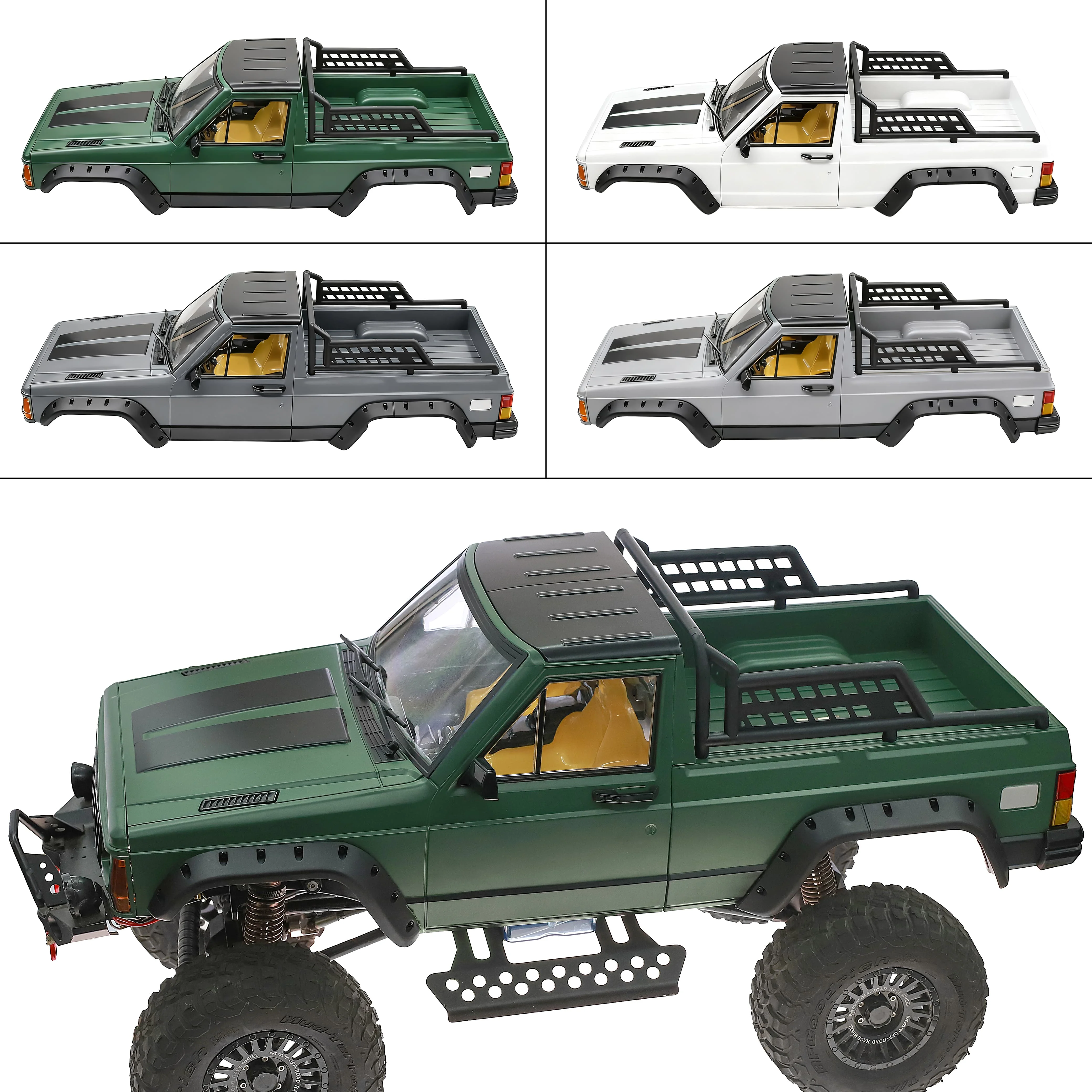 

313 Wheelbase Cherokee Pickup Truck Body, 1/10 Scale Simulated Rock Crawler Hard Body, Axial SCX10 90046