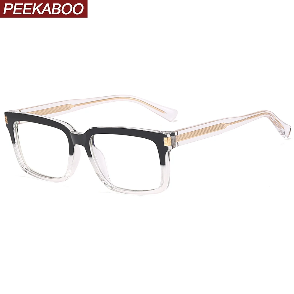 Peekaboo unisex anti blue light glasses for men clear lens CP acetate fashion eyeglasses women TR90 brown black accessories male