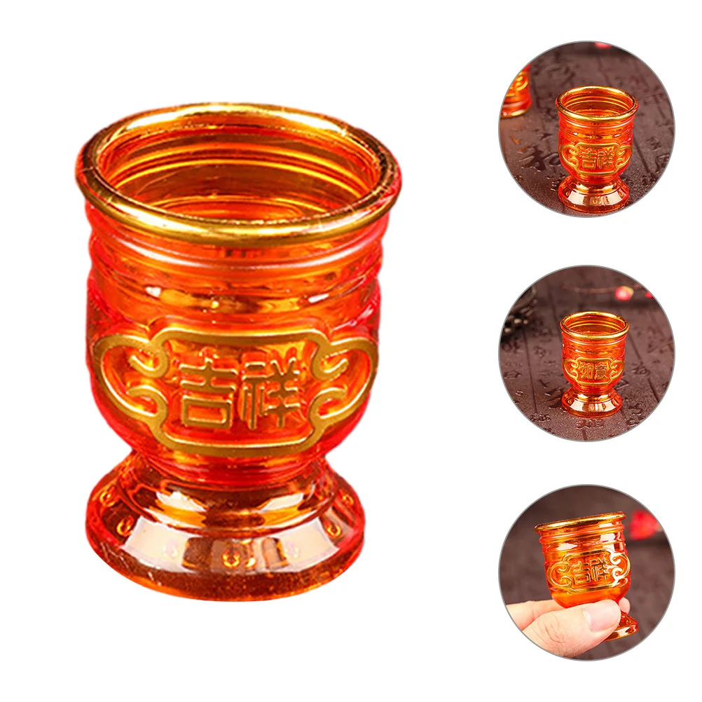 

6Pcs Glazed Offering Cup Multi-Function Temple Water Container Decorative Worship Bowl Small Buddhist Cup for Meditation Zen