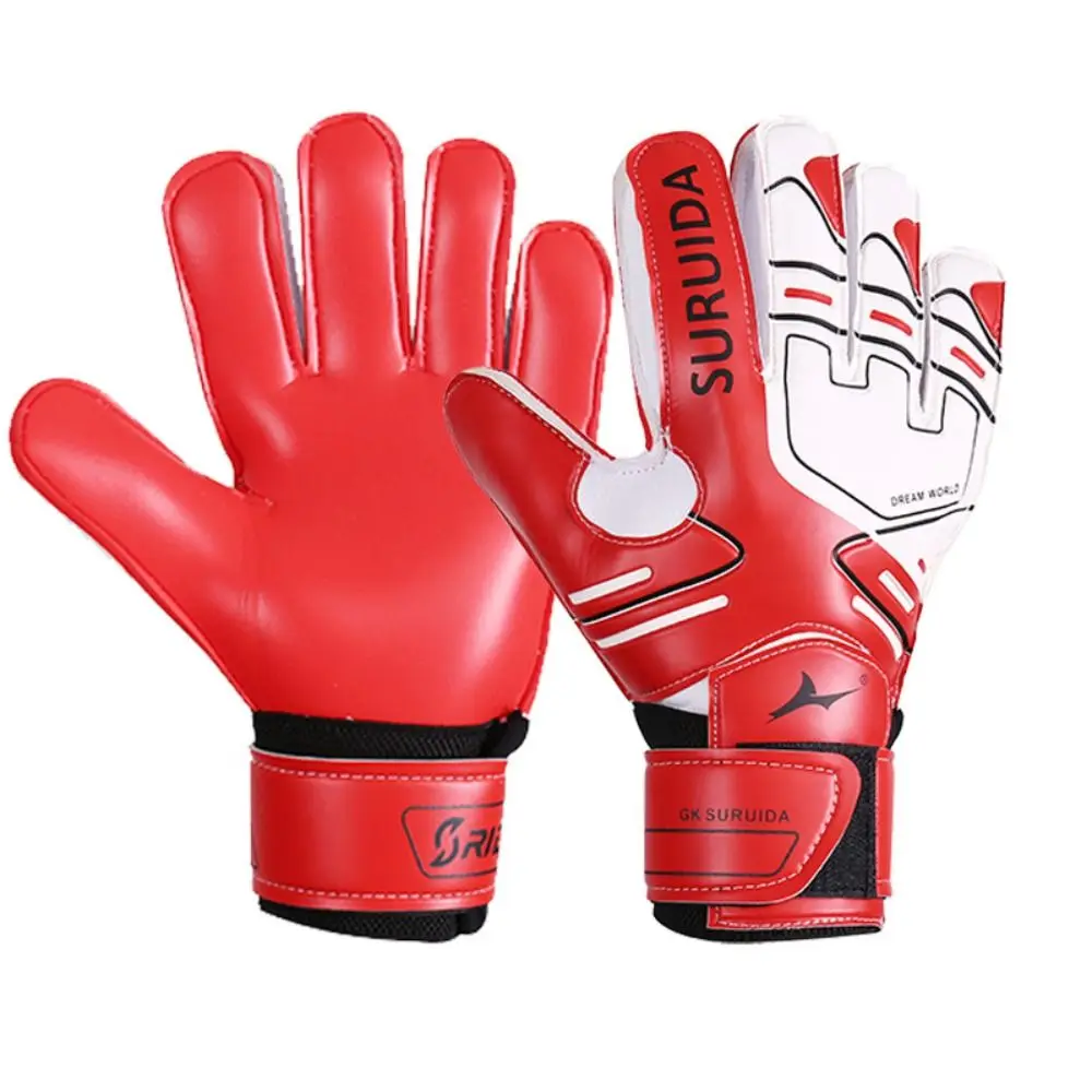 1 Pair Size 5-10 Goalkeeper Gloves Anti Slip Thickened Football Goalie Gloves Latex Adjustable Game Goalkeeper Gloves