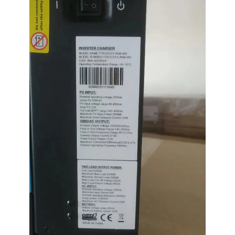 อินเวอร์เตอร์พลังงานแสงอาทิตย์แบบไฮบริด 3kw 5kw 10kw ระบบพลังงานแบบออฟกริด แยกเฟส พร้อมตัวควบคุมการชาร์จ MPPT สำหรับพลังงานทดแทน