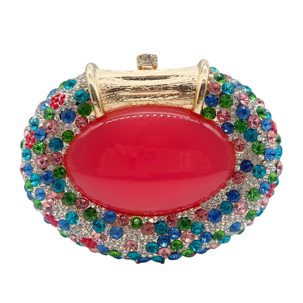 

Oval Cat Eye Clutch, Marquise Shape Evening Bag with Magnetic Closure. OEM Custom Vintage Purse, Low MOQ Wholesale from Factory