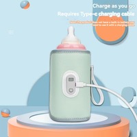 Digital Baby Bottle Warmer Type-C 5 Levels Milk Bottle Insulation Cover LED Display Heating Bottle Thermal Heater Infants