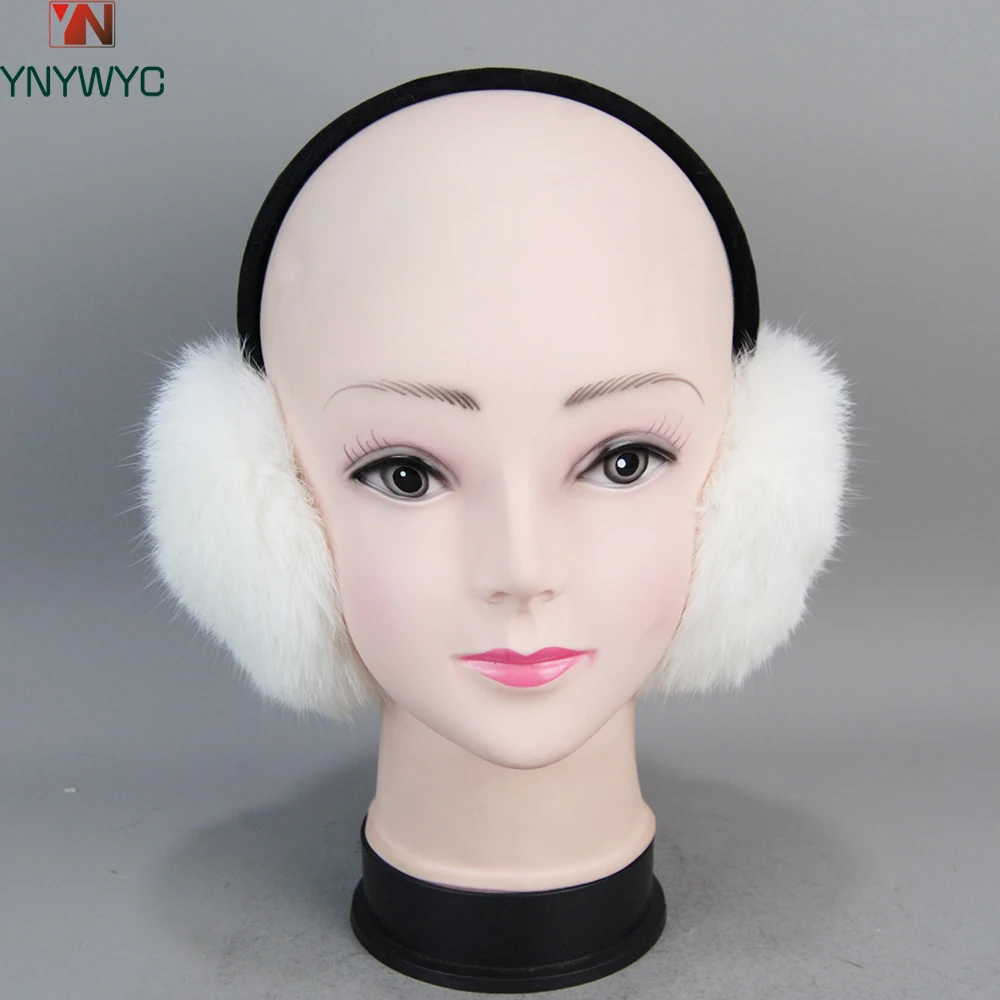 New Fashion Trendy Winter Genuine Real Rabbit Fur Earmuff Women Winter Warm Rabbit Fur Earmuffs Russia Girls Real Fur Earmuffs