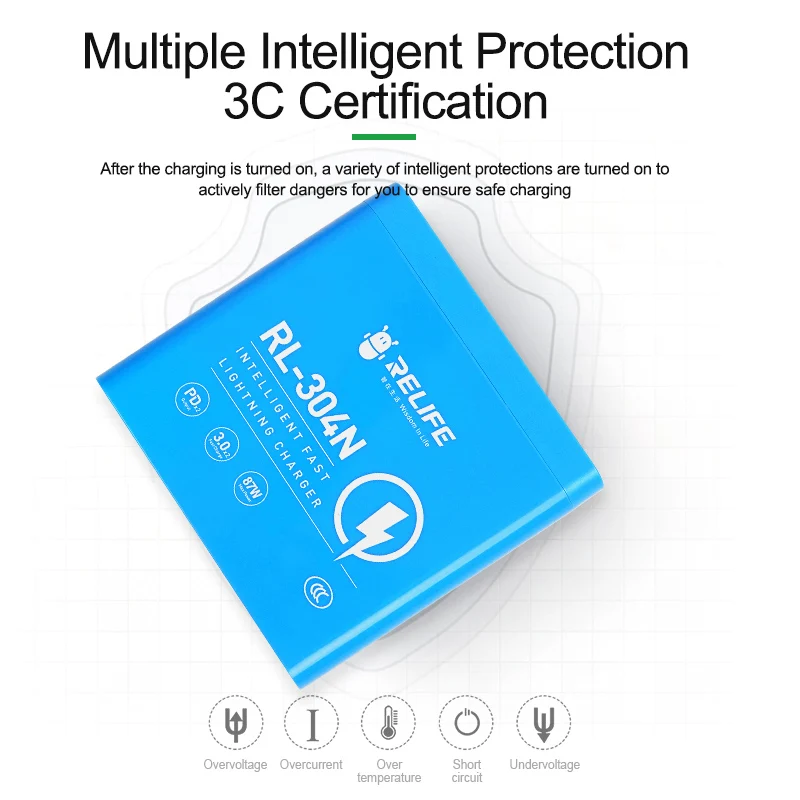 RELIFE Fast Charger Socket 87W LCD Smart Digital Display 6-port USB Desktop Charging Station